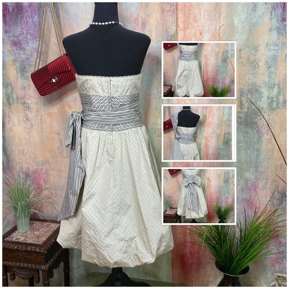 📌BCBGMaxAzria Strapless Transformable Cocktail Dress with Balloon Skirt - Picture 2 of 15